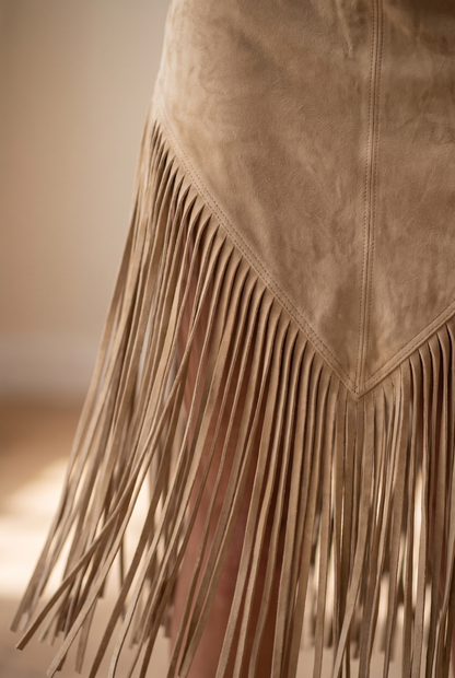 Valery | Faux Suede Fringe Dress
