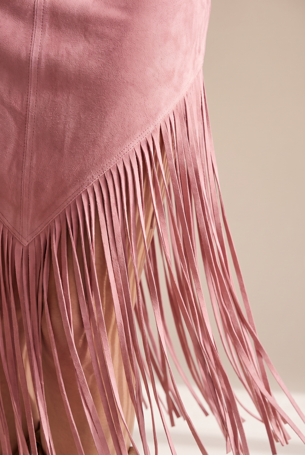 Valery | Faux Suede Fringe Dress