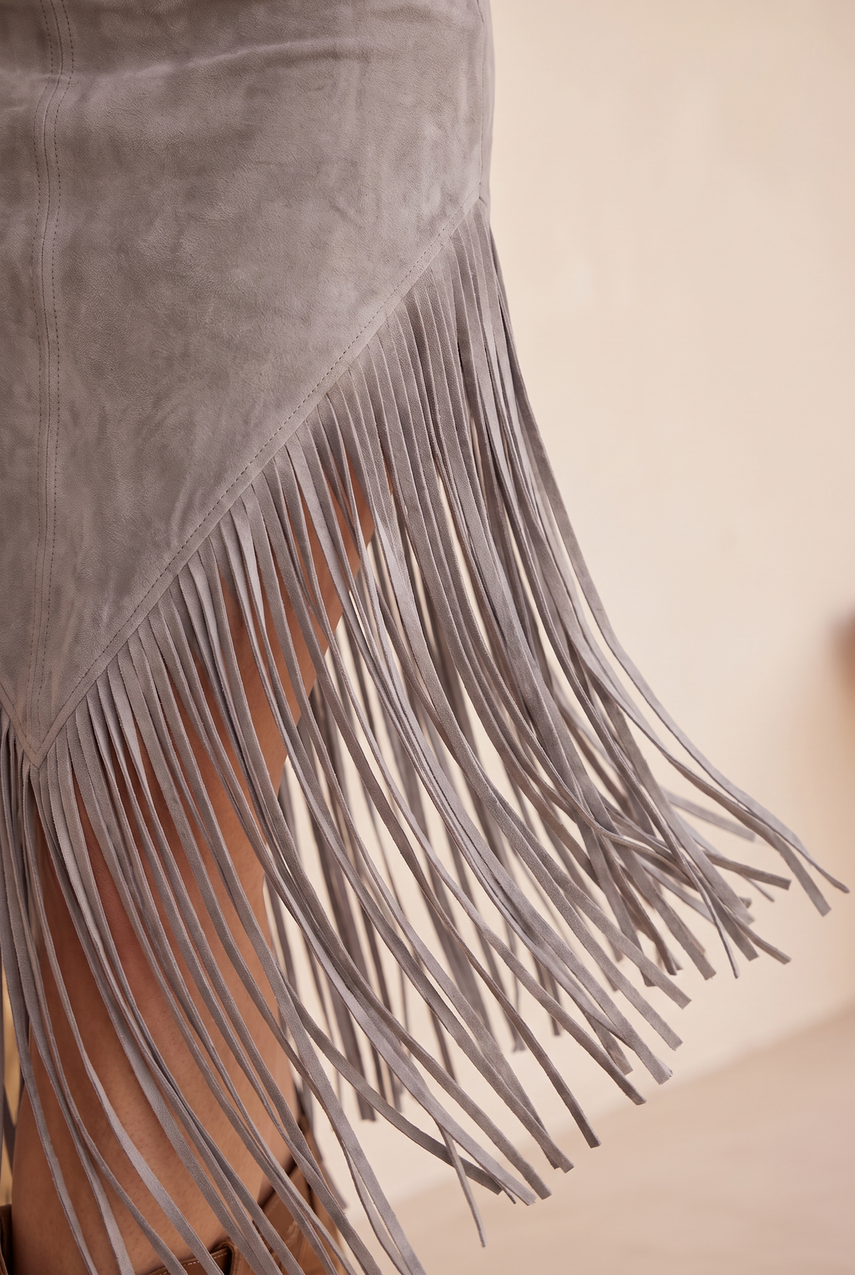 Valery | Faux Suede Fringe Dress