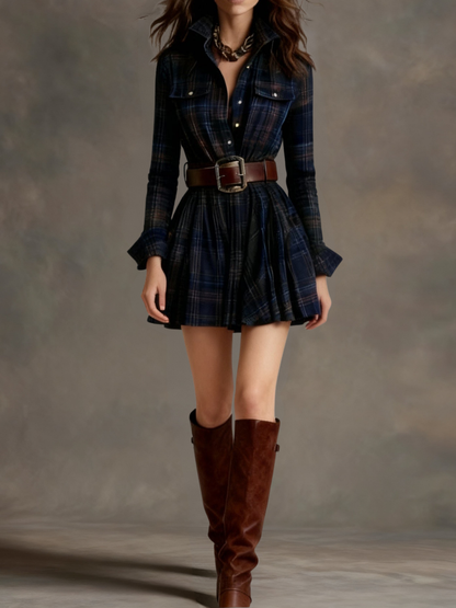 Kelly | Plaid Shirt Mini Dress