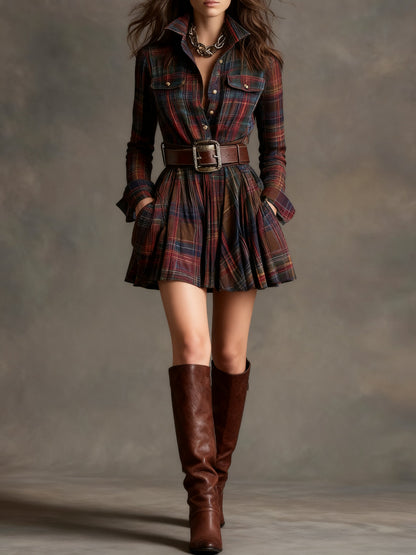 Kelly | Plaid Shirt Mini Dress