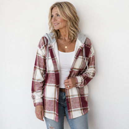 Kendra | Cozy Plaid Hooded Jacket