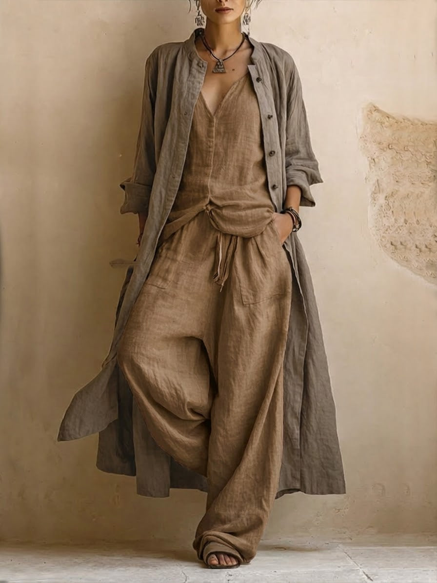 Serena | Bohemian Cotton & Linen 3-Piece Set