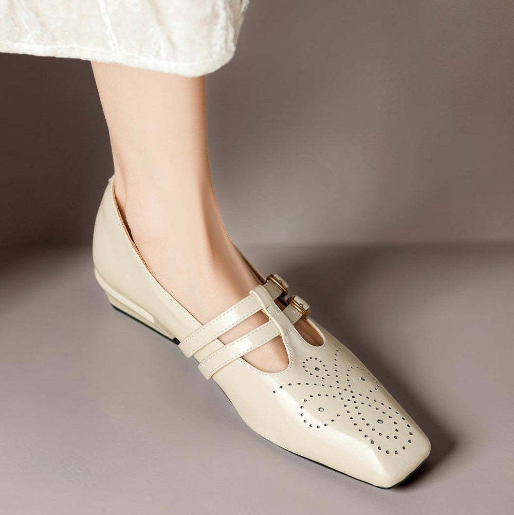 Katherine | Brogued Dual-Strap Mary Jane Pump