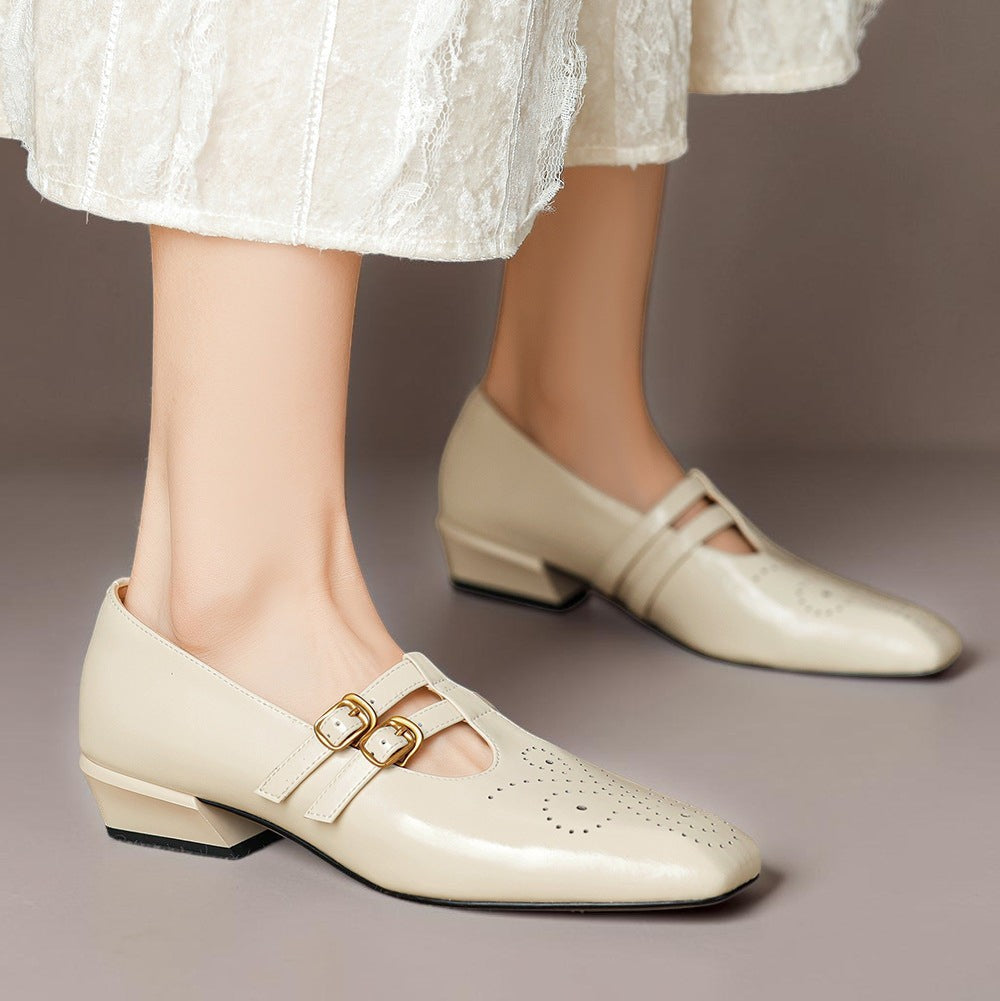 Katherine | Brogued Dual-Strap Mary Jane Pump