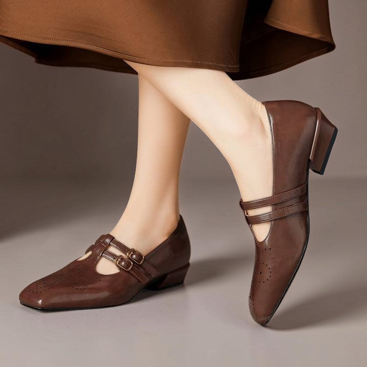 Katherine | Brogued Dual-Strap Mary Jane Pump
