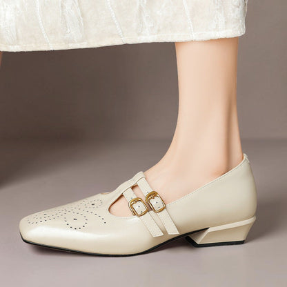 Katherine | Brogued Dual-Strap Mary Jane Pump