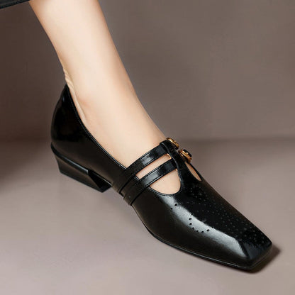Katherine | Brogued Dual-Strap Mary Jane Pump
