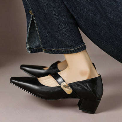 Nina | Chiseled Square-Toe Mary Jane Pump