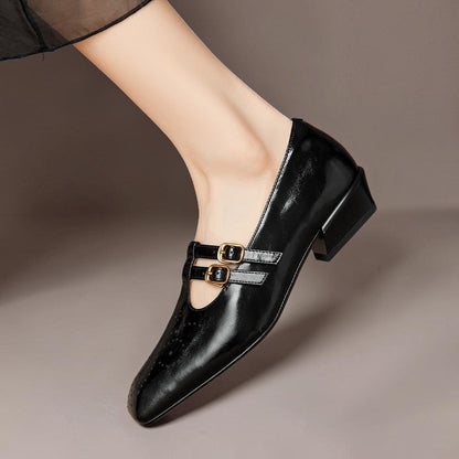Katherine | Brogued Dual-Strap Mary Jane Pump