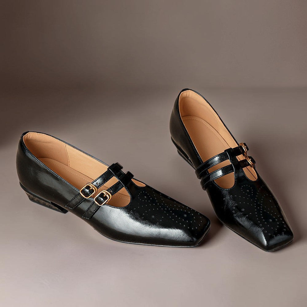 Katherine | Brogued Dual-Strap Mary Jane Pump