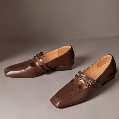 Katherine | Brogued Dual-Strap Mary Jane Pump