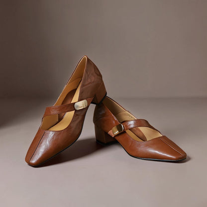 Nina | Chiseled Square-Toe Mary Jane Pump