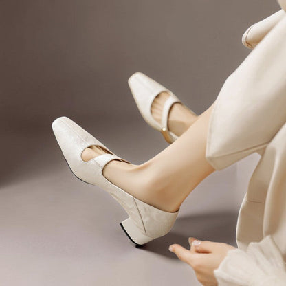 Nina | Chiseled Square-Toe Mary Jane Pump
