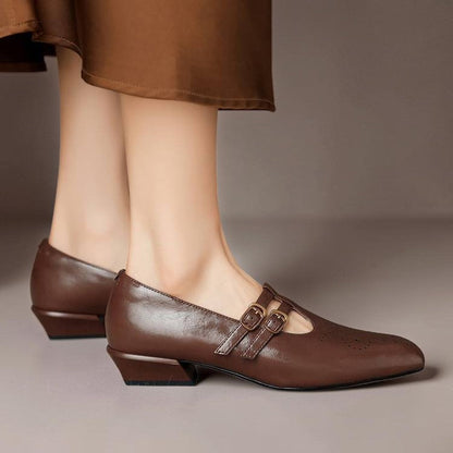 Katherine | Brogued Dual-Strap Mary Jane Pump