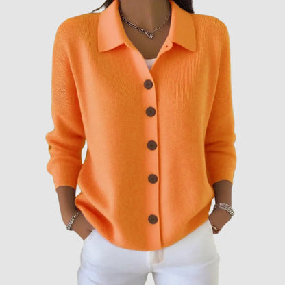 Women's Cardigan Sweater | Collared Button Front Knit