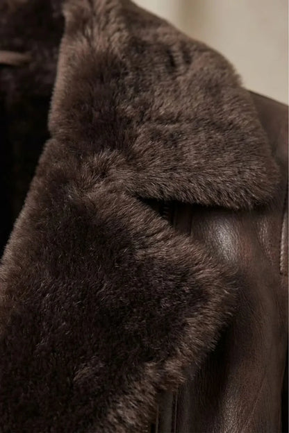 Women's Leather Jacket | Shearling Lined Brown