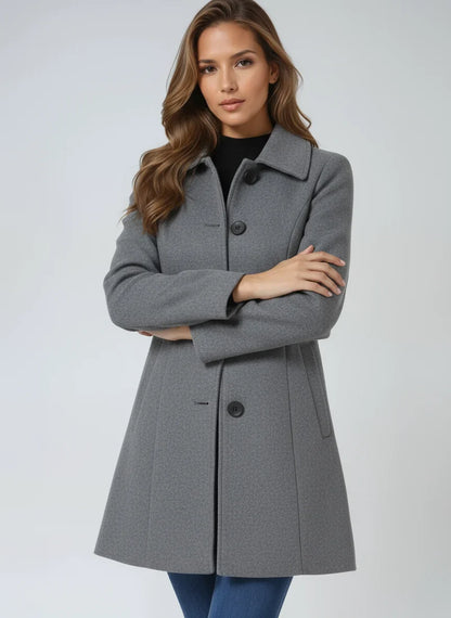 Women's Trench Coat | Classic Fit and Flare Button Front