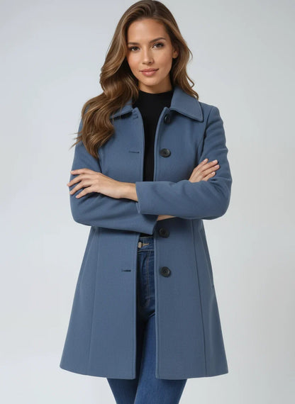 Women's Trench Coat | Classic Fit and Flare Button Front