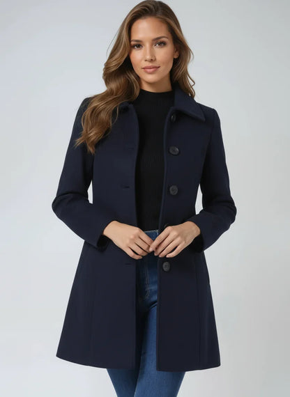 Women's Trench Coat | Classic Fit and Flare Button Front