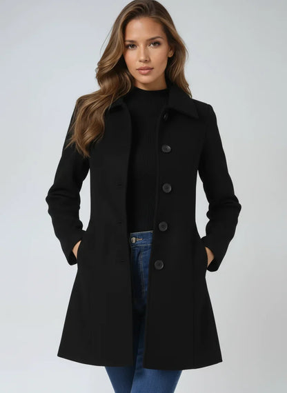 Women's Trench Coat | Classic Fit and Flare Button Front