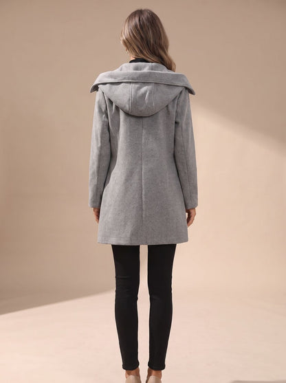 Penelope | Women's Double-Breasted Lapel Wool-Blend Coat with Pockets