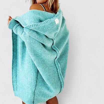 Emma | Women's Oversized Hooded Open-Front Knit Cardigan