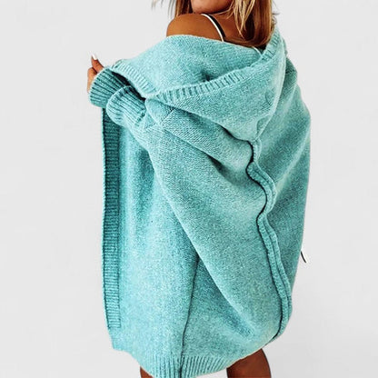 Emma | Women's Oversized Hooded Open-Front Knit Cardigan