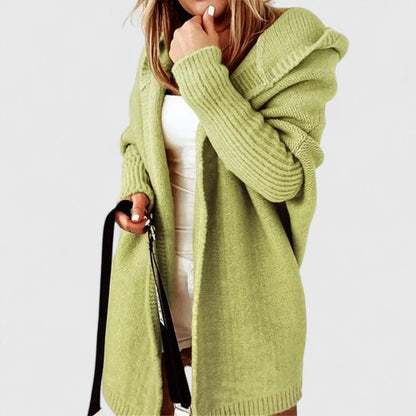 Emma | Women's Oversized Hooded Open-Front Knit Cardigan