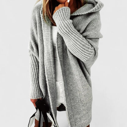 Emma | Women's Oversized Hooded Open-Front Knit Cardigan