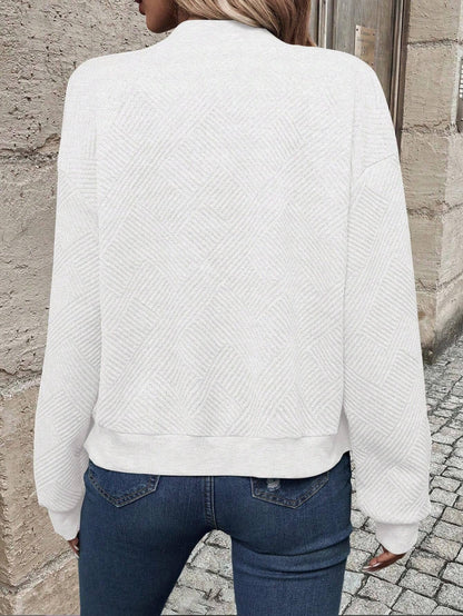 Women's Textured Zip Up Lightweight Bomber Jacket